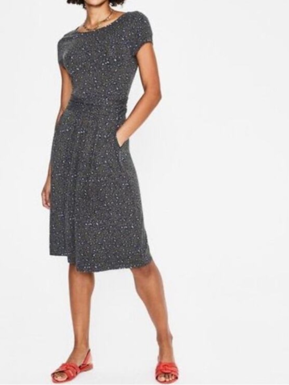 Boden Amelie Jersey Stretch Leopard Print Casual Dress